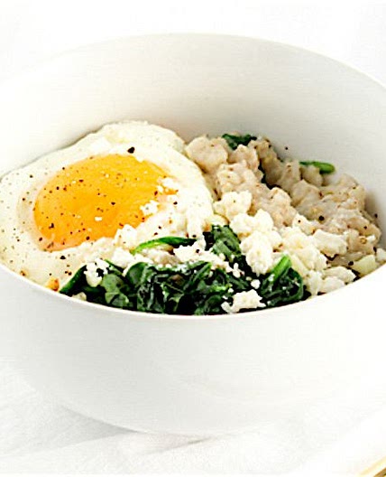 Savory Spinach and Feta Oatmeal Bowl