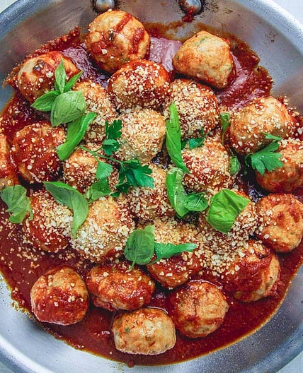 Baked turkey meatballs
