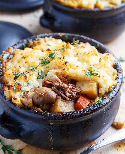 Steak and Guinness Stew with Irish White Cheddar Cauliflower Mash