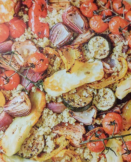ROASTED VEGETABLE and HALLOUMI QUINOA