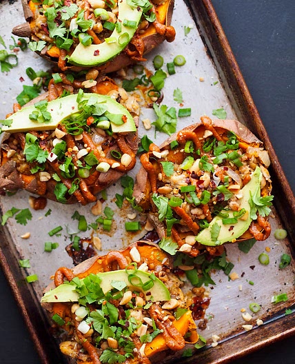 Thai Tempeh Vegan Stuffed Sweet Potatoes Recipe — Registered Die