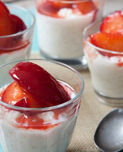 Plum rice pudding