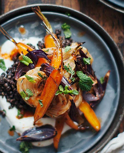Harissa Carrots and Fennel with Lentils - My New Roots
