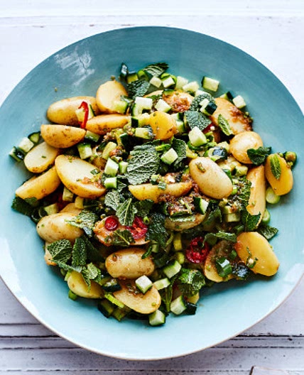 Thai new potato and cucumber salad