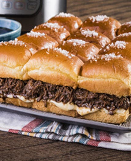 Instant Pot French Dip Pull-Apart Sliders