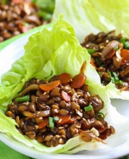 Teriyaki Tempeh Lettuce Wraps