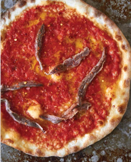 Pizza Marinara with anchovies