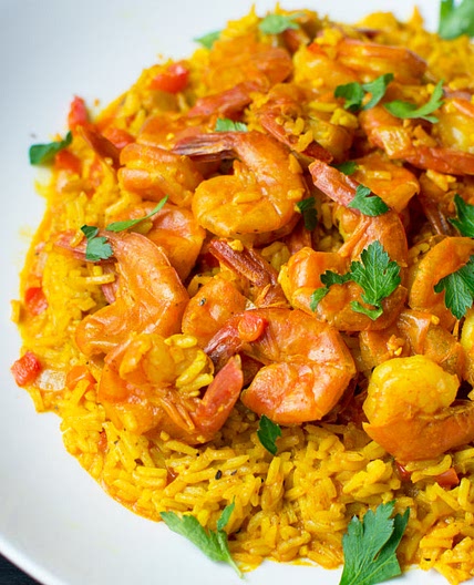 Pressure Cooker Shrimp Paella