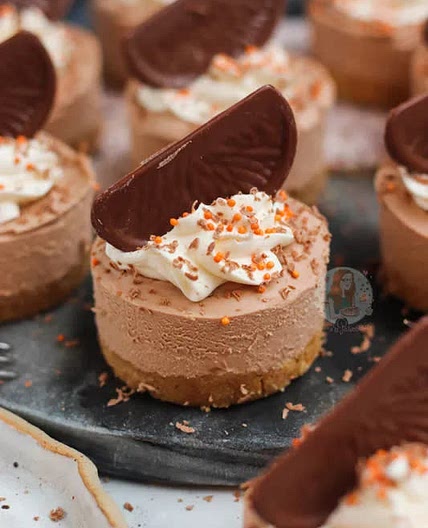 Mini chocolate orange cheesecakes!
