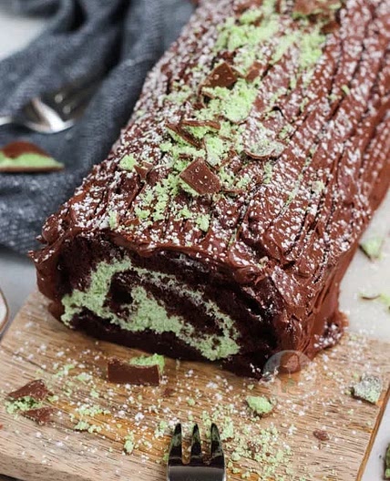 Mint Chocolate Yule Log!