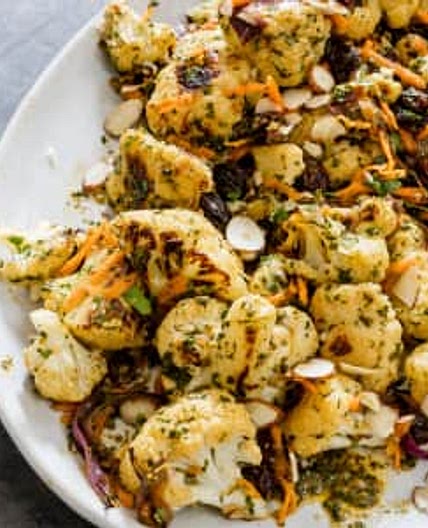 Vegan Cauliflower Salad with Chermoula and Carrots