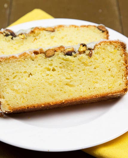 Meyer Lemon Pistachio Pound Cake with a Lemon-Lime Glaze