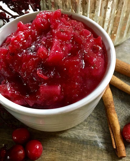 Cranberry Pear Sauce With Rosemary and Ginger