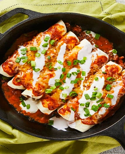 Plant-Based Protein Enchiladas Rojas Protein that tastes like meat (without the meat)