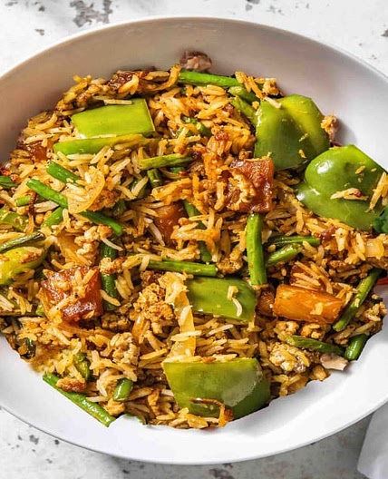 Jerk-Spiced Pork with Coconut Rice and Pineapple