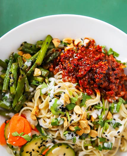 Spicy Vegan Korean-Style Bowl with “Buldak” TVP