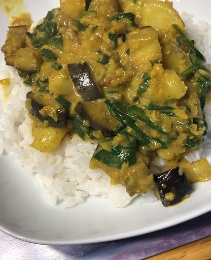 Potato and Aubergine curry 