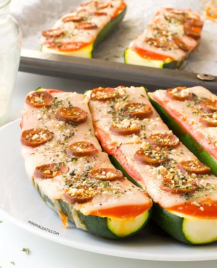 Vegan Zucchini Pizza Boats