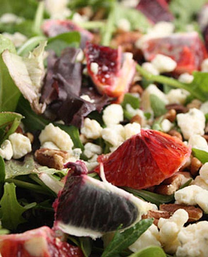 Blood Orange Salad with Gorgonzola, Pecans and Baby Greens
