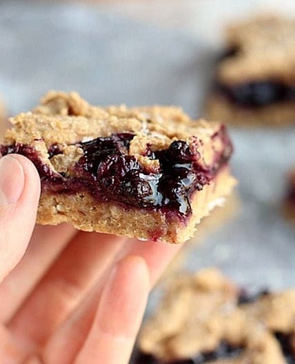 No Sugar Added Blueberry Pie Bars