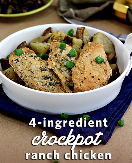 4 Ingredient Crockpot Ranch Chicken Recipe
