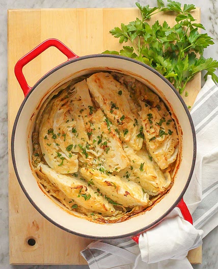 braised cabbage with horseradish cream - Girl on the Range