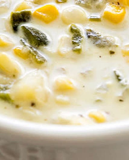 Roasted Poblano Pepper & Corn Chowder 