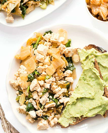 5-Minute Kimchi Tofu Scramble