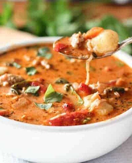 Gnocchi Sausage and Spinach Soup