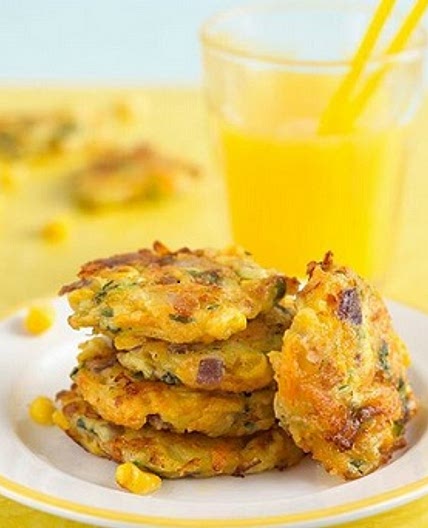 Carrot, Courgette & Sweetcorn Fritters | Annabel Karmel