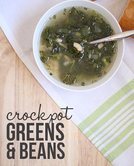 Crockpot greens & beans | The Family Freezer