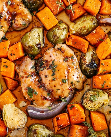 One Sheet Maple Garlic Chicken