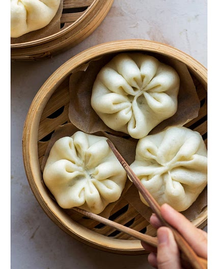 Vegan char su boa (steam buns)