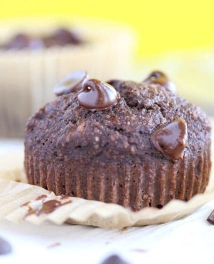 No Sugar Added Chocolate Banana Muffins