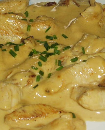 Emincé de poulet à la moutarde