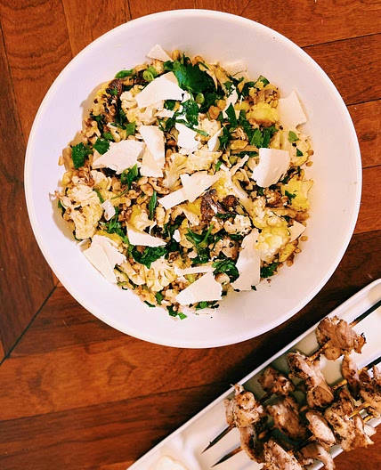 Roasted Cauliflower Salad with Herbs and Walnuts