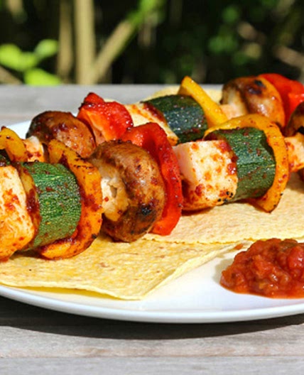 Halloumi Fajita Skewers