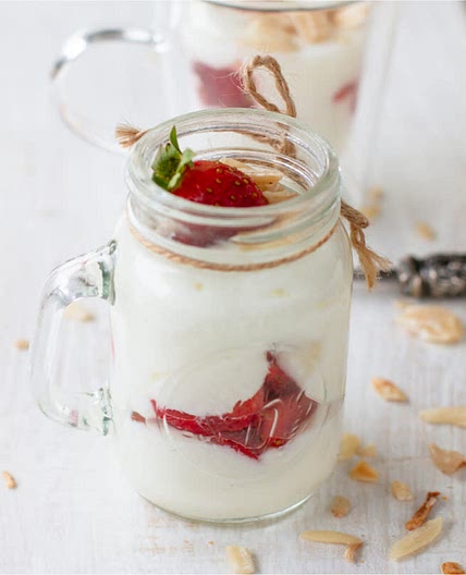 Strawberry Almond Ricotta Parfait