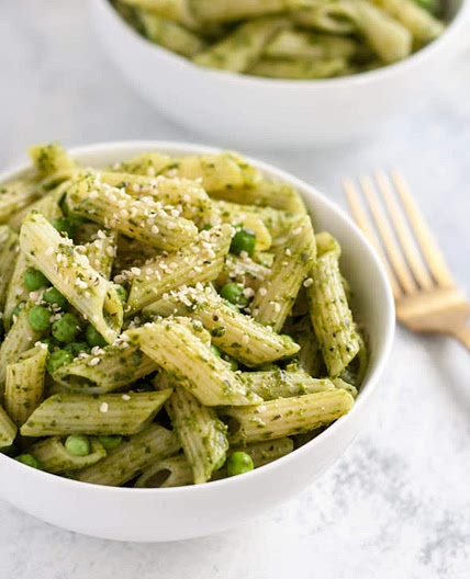 Delicious pesto pasta
