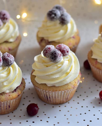 Cranberry Cupcakes with White Chocolate Frosting