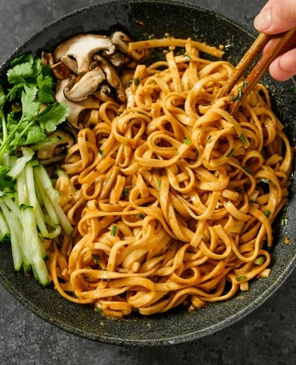 Easy Spicy Miso Noodles - The Foodie Takes Flight