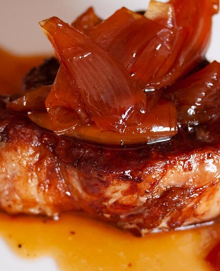 Caramelized Shallots with N.Y. Steaks