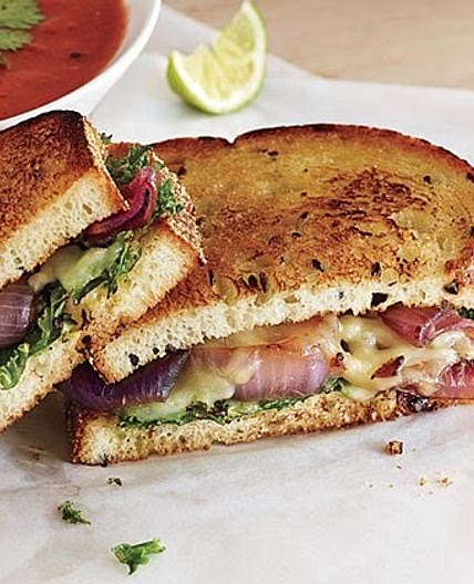 Kale and Caramelized Onion Grilled Cheese (Adult Grilled Cheese)