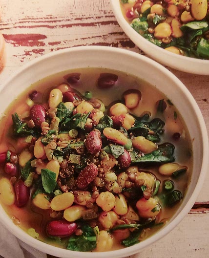 THREE-BEAN SOUP WITH TURMERIC AND LENTILS