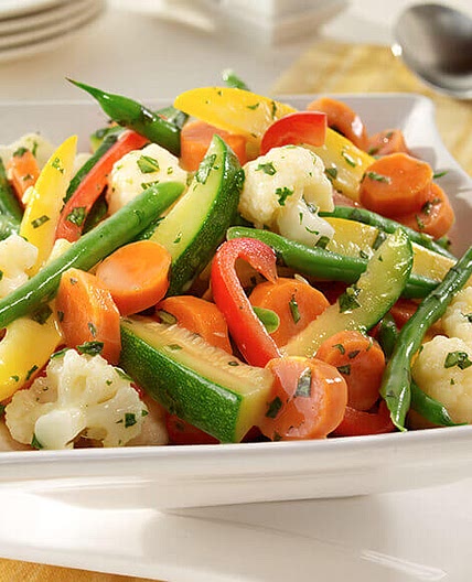 Steamed Vegetables With Herb Stir-Ins