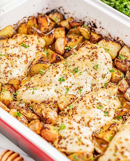 Baked Honey Dijon Chicken and Potatoes