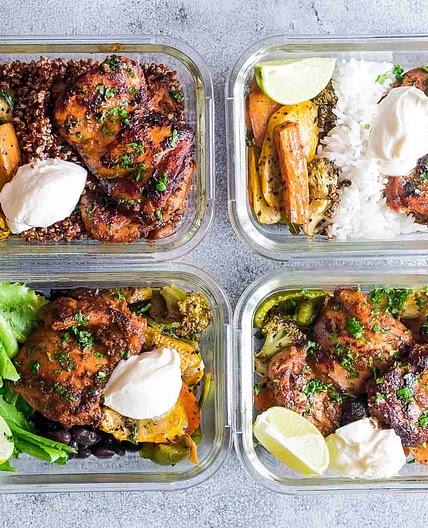 Chipotle Chicken Meal Prep Lunch Bowls 4 Ways