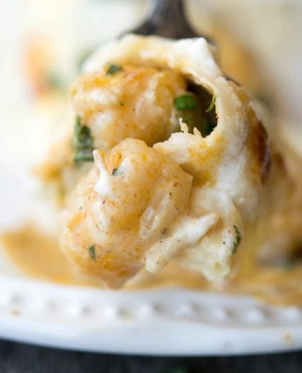 Healthy Shrimp Enchiladas with Avocado Crema