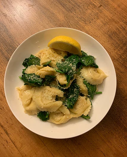 Brown Butter Tortellini with Lemon & Baby Spinach