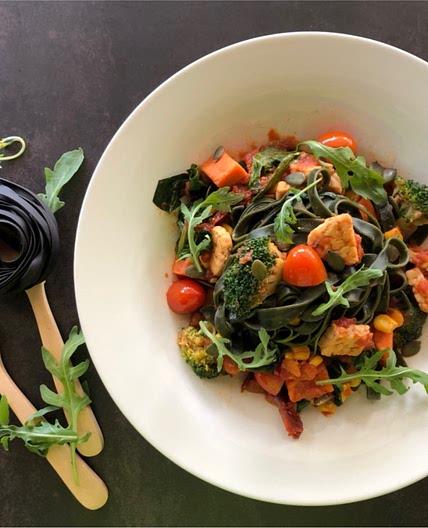 Fettuccini Protein Pasta Bowl, Tempeh & Broccoli